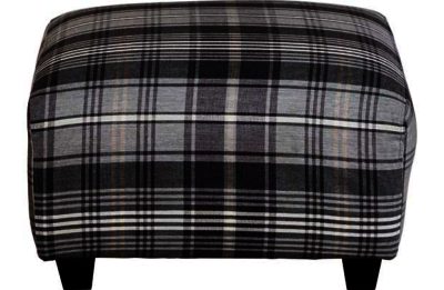 Marseille Fabric Footstool - Charcoal